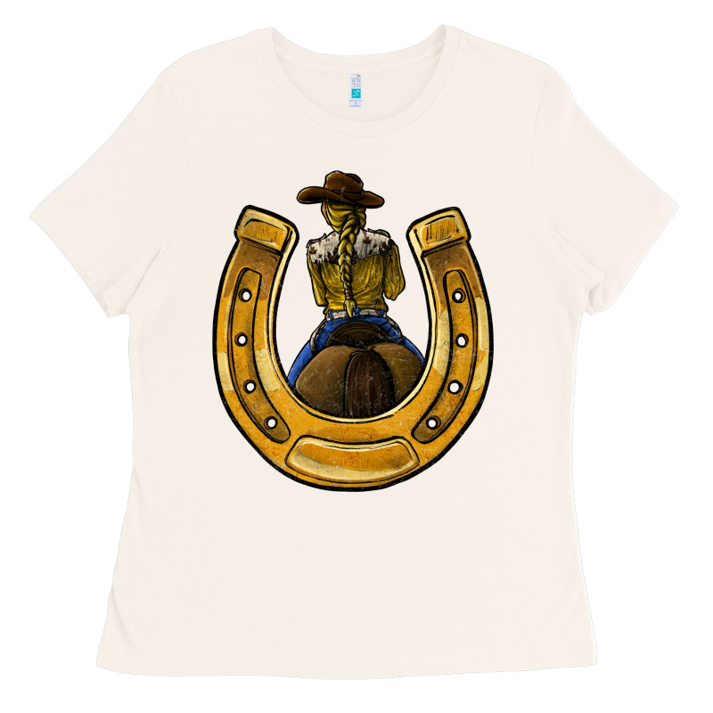 Horseshoe And Cowgirl Ladies Tee by JahusDesignShop | Teevron