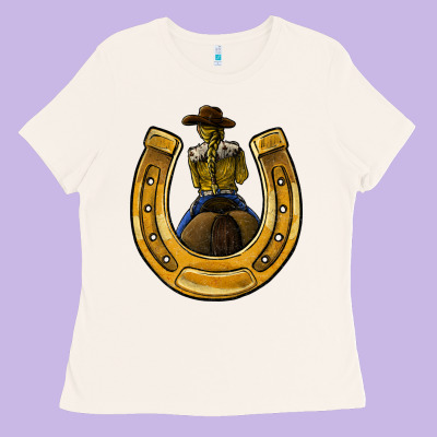 Horseshoe And Cowgirl Ladies Tee Designed By Jahusdesignshop