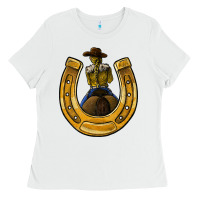 White horseshoe and cowgirl Ladies Tee - JahusDesignShop