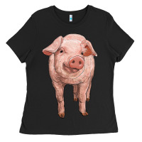 Black pig Ladies Tee - RanaPortraitStore
