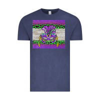 Vintage Denim mardi gras  mask Vintage Tee - BarkalooDesign