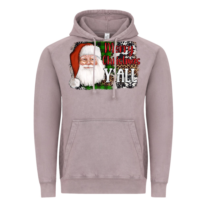 Santa Merry Christmas Y'all Vintage Hoodie by AdoDesignShop | Teevron