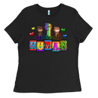 Black we are all human Ladies Tee - Zillion Design Studio