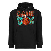 Black Game day leopard basketball Heavyweight Hoodie - NancyCooperArtShop