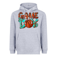 Heather Grey Game day leopard basketball Heavyweight Hoodie - NancyCooperArtShop