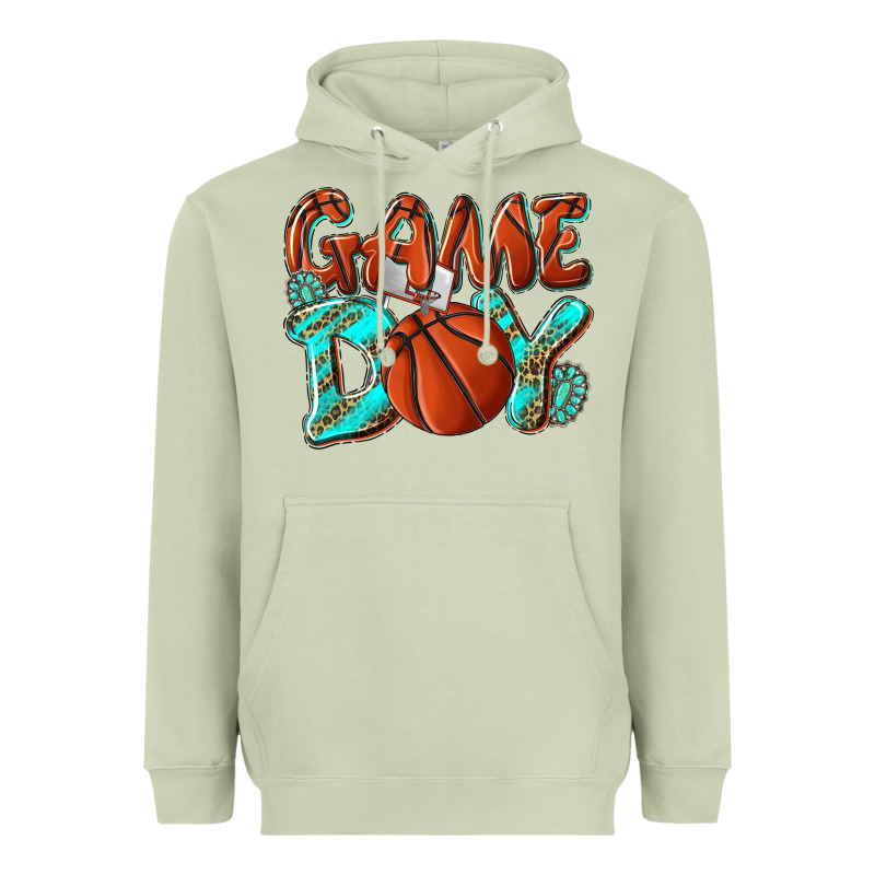 Game Day Leopard Basketball Heavyweight Hoodie by NancyCooperArtShop | Teevron