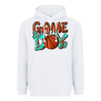 White Game day leopard basketball Heavyweight Hoodie - NancyCooperArtShop