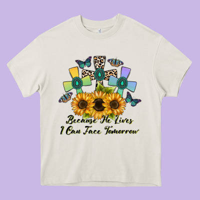 Because He Lives I Can Face Tomorrow Heavy Core Tee Designed By Cowhidedigitalart
