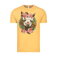 Vintage Mustard western llama and roses Vintage Tee - LillyAllenDesigns