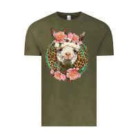 Vintage Olive western llama and roses Vintage Tee - LillyAllenDesigns