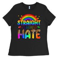 Black straight against hate Ladies Tee - Zillion Design Studio