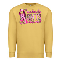 Antique Gold nobody fights alone cancer Premium Sweatshirt - NancyCooperArtShop