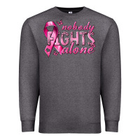 Charcoal Heather nobody fights alone cancer Premium Sweatshirt - NancyCooperArtShop
