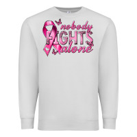 Dove Grey nobody fights alone cancer Premium Sweatshirt - NancyCooperArtShop
