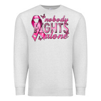 Oatmeal Heather nobody fights alone cancer Premium Sweatshirt - NancyCooperArtShop