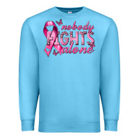 Ocean Blue nobody fights alone cancer Premium Sweatshirt - NancyCooperArtShop