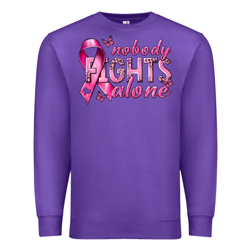 Nobody Fights Alone Cancer Premium Sweatshirt by NancyCooperArtShop | Teevron