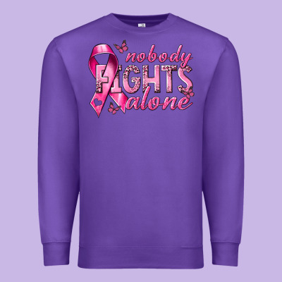 Nobody Fights Alone Cancer Premium Sweatshirt Designed By Nancycooperartshop