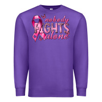 Purple nobody fights alone cancer Premium Sweatshirt - NancyCooperArtShop