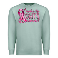 Seafoam nobody fights alone cancer Premium Sweatshirt - NancyCooperArtShop
