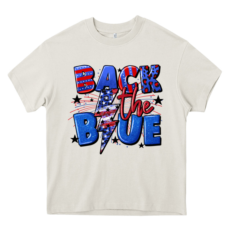 Back The Blue With Lightning Bolt 4th Of July Heavy Core Tee by CowGirlArtShop | Teevron