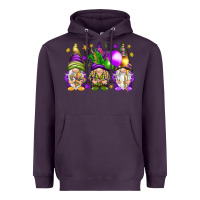 Plum Mardi Gras gnomes Heavyweight Hoodie - NancyCooperArtShop