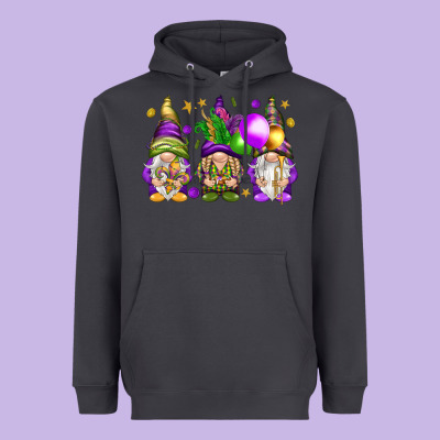 Mardi Gras Gnomes Heavyweight Hoodie Designed By Nancycooperartshop