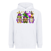 White Mardi Gras gnomes Heavyweight Hoodie - NancyCooperArtShop