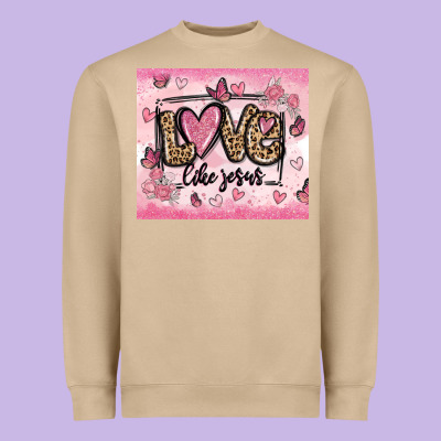 Love Like Jesus Heavyweight Sweatshirt Designed By Maliassmallbusiness