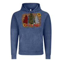 Vintage Denim merry and bright with tree's Vintage Hoodie - AdoDesignShop