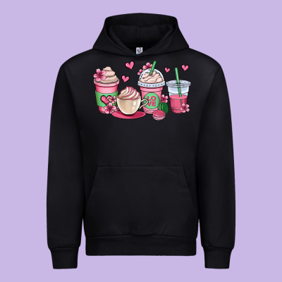Valentines Day Coffee Cups Urban Hoodie Designed By Oliviacreatesart