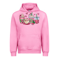 Fuchsia Pink valentines day coffee cups Urban Hoodie - OliviaCreatesArt