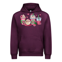 Mauve Wine valentines day coffee cups Urban Hoodie - OliviaCreatesArt