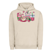 Pigment French Oak valentines day coffee cups Urban Hoodie - OliviaCreatesArt