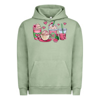Pigment Oil Green valentines day coffee cups Urban Hoodie - OliviaCreatesArt