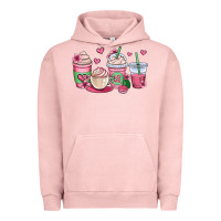 Pigment Salmon valentines day coffee cups Urban Hoodie - OliviaCreatesArt