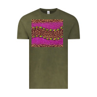 Vintage Olive mardi gras  leopard pink glitter bead Vintage Tee - BarkalooDesign