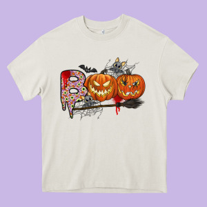 Boo Heavy Core Tee Designed By Cowhidedigitalart