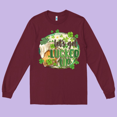 Let's Get Lucked Up Long Sleeve Tee Designed By Maliassmallbusiness