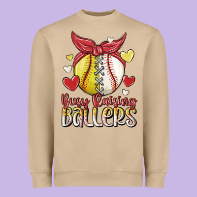 Busy Raising Ballers Heavyweight Sweatshirt Designed By Maliassmallbusiness