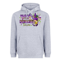 Heather Grey Mardi Gras Day Nurse Heavyweight Hoodie - NancyCooperArtShop