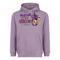 Lavender Mardi Gras Day Nurse Heavyweight Hoodie - NancyCooperArtShop