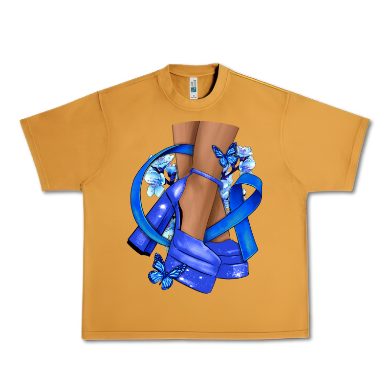 Colon Cancer Heels Urban Heavy Tee by NancyCooperArtShop | Teevron