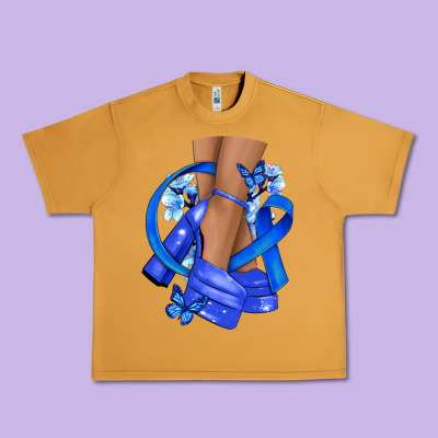 Colon Cancer Heels Urban Heavy Tee Designed By Nancycooperartshop