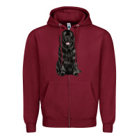 Burgundy newfoundland dog Zipper Hoodie - LillyAllenDesigns