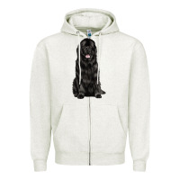 Oatmeal Heather newfoundland dog Zipper Hoodie - LillyAllenDesigns