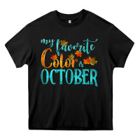 Black my favorite color is october Heavy Core Tee - HRA Design Shop