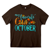 Chocolate Brown my favorite color is october Heavy Core Tee - HRA Design Shop