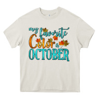 Cream my favorite color is october Heavy Core Tee - HRA Design Shop