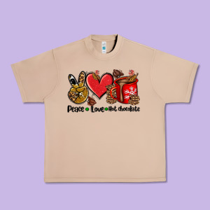 Peace Love  Hot Chocolate Urban Heavy Tee Designed By Adodesignshop